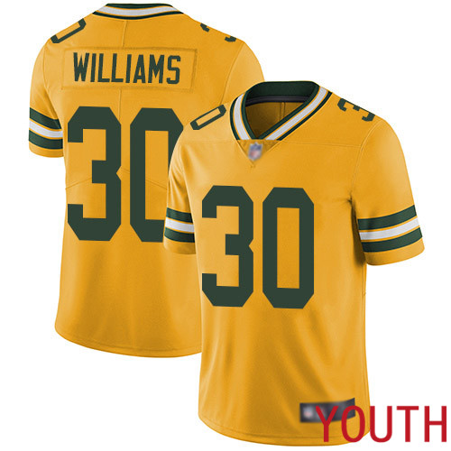 Green Bay Packers Limited Gold Youth 30 Williams Jamaal Jersey Nike NFL Rush Vapor Untouchable